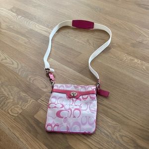 Coach Signature Pink Crossbody Purse